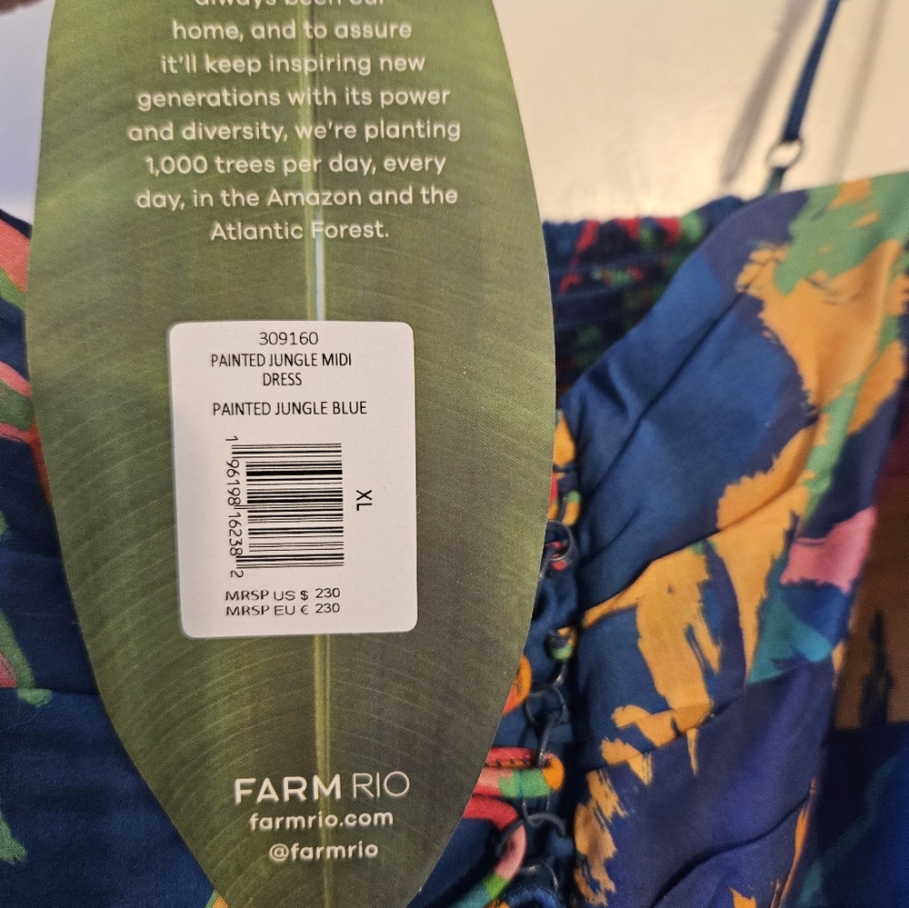 FARM RIO PAINTED JUNGLE MIDI DRESS - Picture 6 of 7
